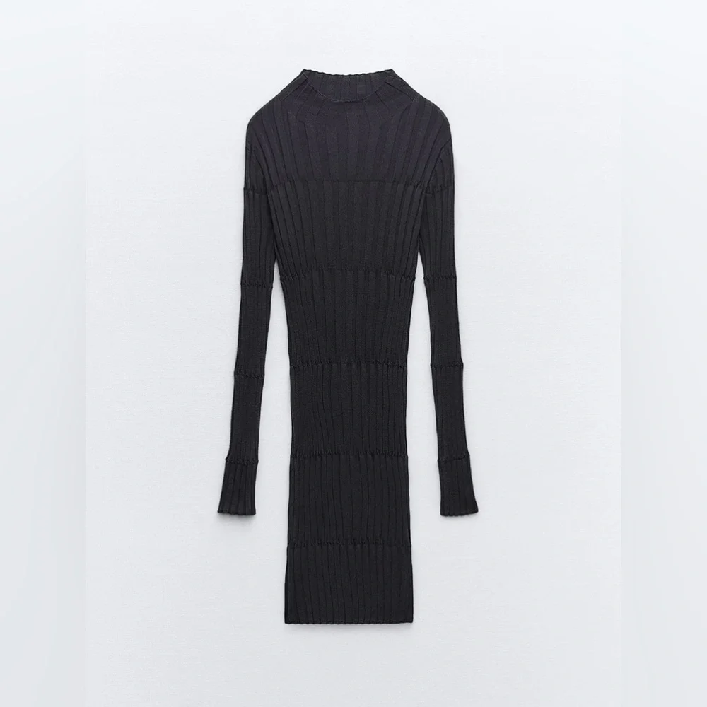 NWT Zara Mock Neck Sweater Dress - Picture 2 of 3